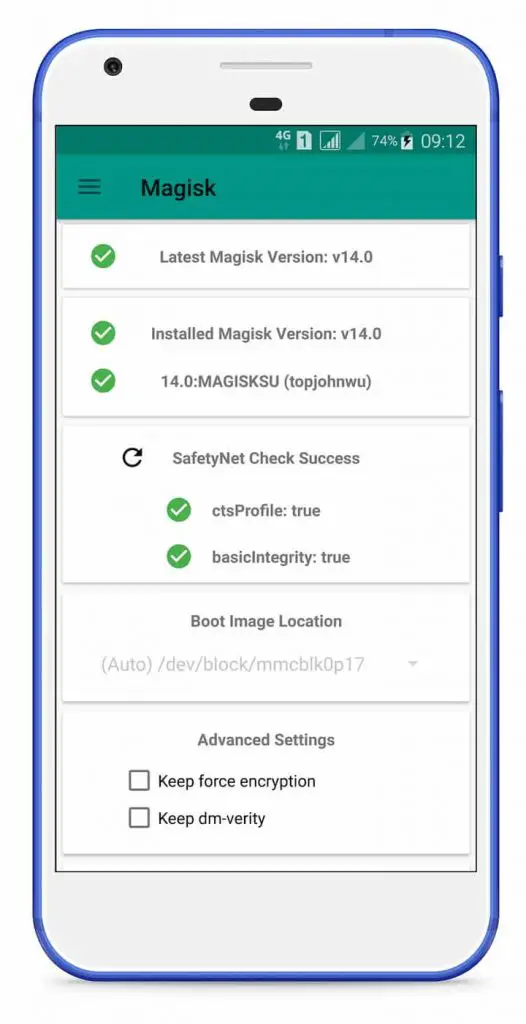 Verify if your phone has a systemless root